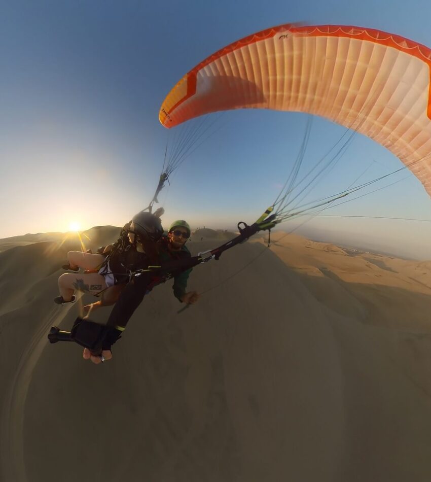Sunrise Paragliding Flight huacachina