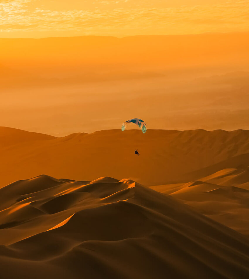 Sunset Paragliding Flight